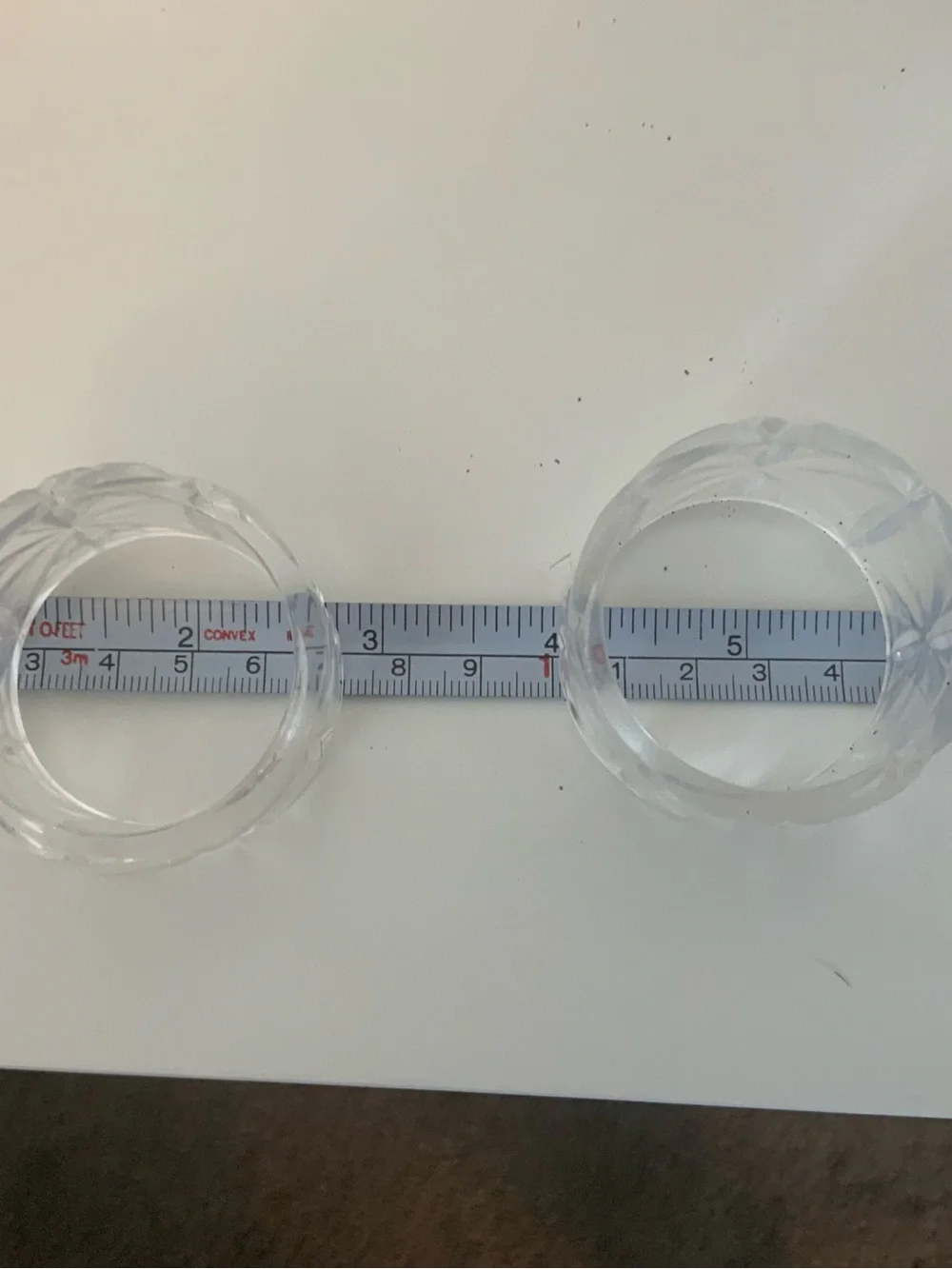 Set of 12 Clear Glass Napkin Rings